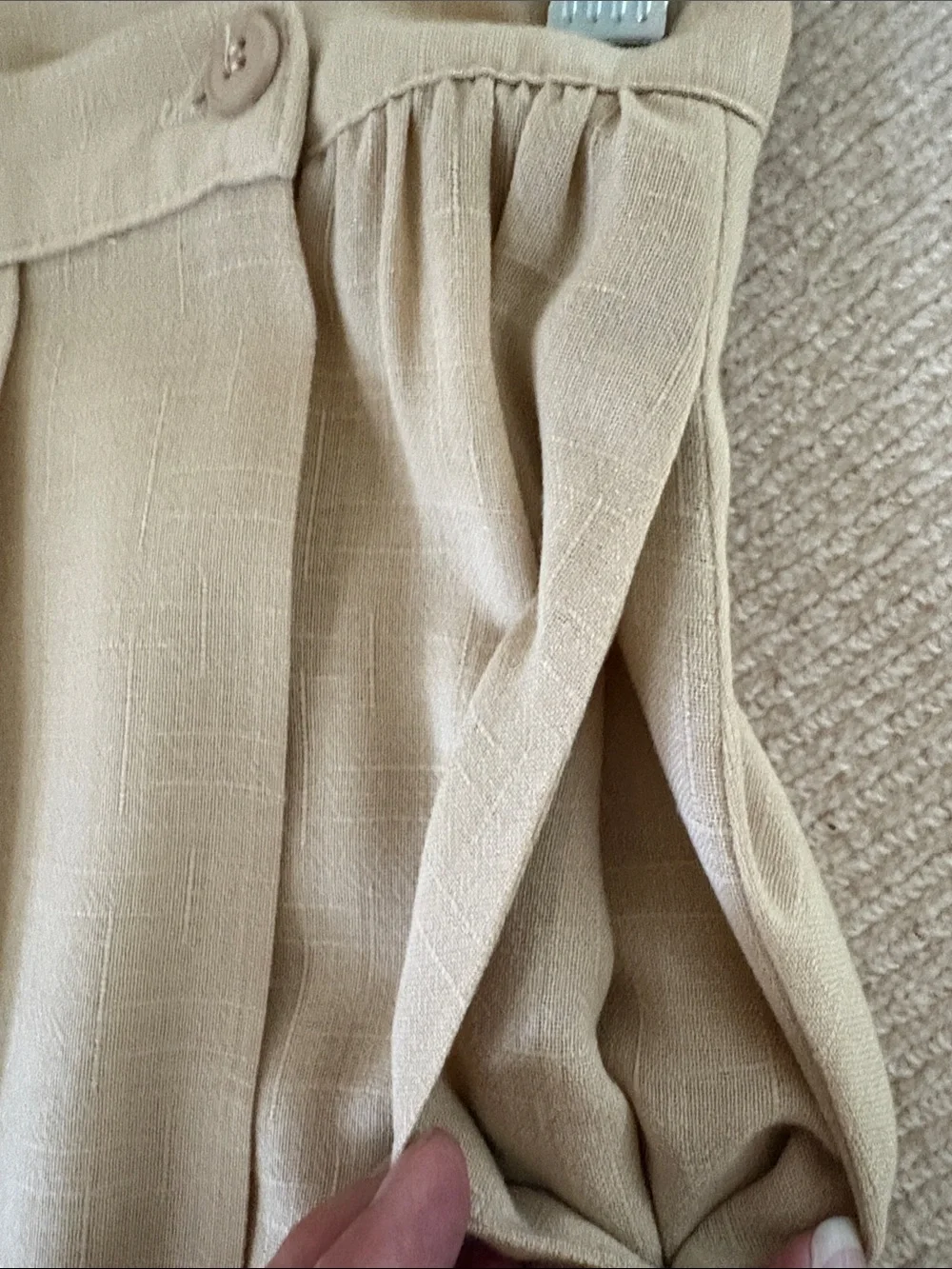 Classic Beige A-Line Midi Skirt